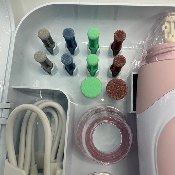 Open box. PMD Pink and White Skincare Device with Accessories - Picture 3 of 6